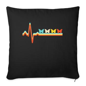 Butterfly Retro Heartbeat - Sofa pillowcase 17,3'' x 17,3'' (45 x 45 cm) - black - Front