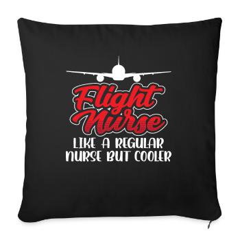 Infirmière de vol Médecin de vol Profession de médecin de vol - Housse de coussin décorative 45 x 45 cm - noir - Devant