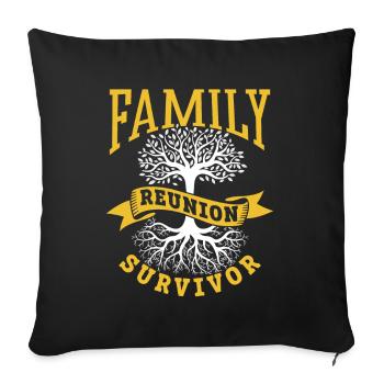 Survivant d’une réunion de famille Équipe familiale - Housse de coussin décorative 45 x 45 cm - noir - Devant