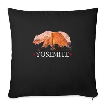 Parc national de Yosemite États-Unis Californie Cadeau - Housse de coussin décorative 45 x 45 cm - noir - Devant