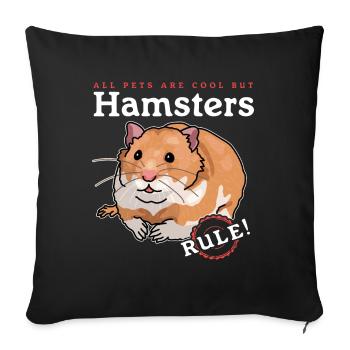 Hamster Dwarf Hamster Golden Hamster Gift - Sofa pillowcase 17,3'' x 17,3'' (45 x 45 cm) - black - Front