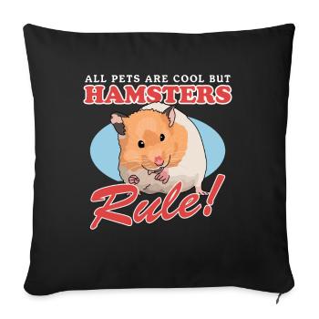 Hamster Golden Hamster Dwarf Hamster Gift - Sofa pillowcase 17,3'' x 17,3'' (45 x 45 cm) - black - Front