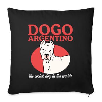 Dogo Argentino Dogs Dog Owner Cadeau - Housse de coussin décorative 45 x 45 cm - noir - Devant