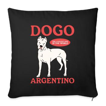 Dogo Argentino Dog Dog Owner Cadeau - Housse de coussin décorative 45 x 45 cm - noir - Devant