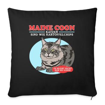 Maine Coon Cats | Cat Owner Gift - Sofa pillowcase 17,3'' x 17,3'' (45 x 45 cm) - black - Front