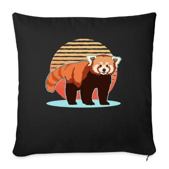 Red Panda Red Pandas Red Panda Gift - Sofa pillowcase 17,3'' x 17,3'' (45 x 45 cm) - black - Front