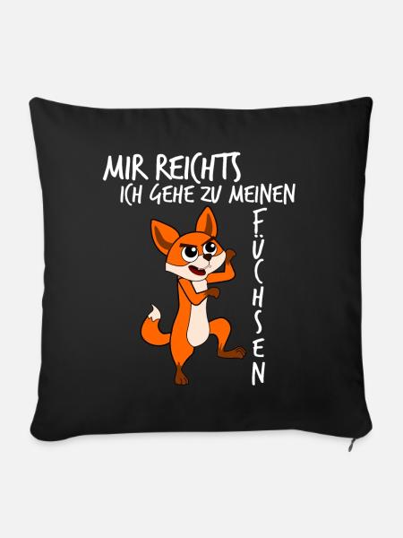 Fuchs Füchse - Sofakissenbezug 45 x 45 cm - Schwarz