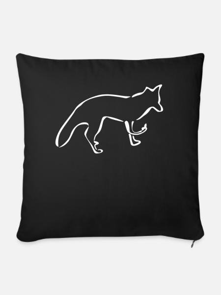 Fuchs Mittelfinger Rotfuchs - Sofakissenbezug 45 x 45 cm - Schwarz
