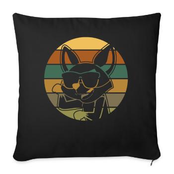 Fox with sunglasses retro foxes - Sofa pillowcase 17,3'' x 17,3'' (45 x 45 cm) - black - Front