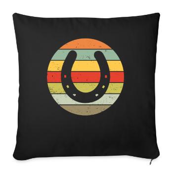 Farrier Profession Travail Fer à cheval Rétro Vintage - Housse de coussin décorative 45 x 45 cm - noir - Devant