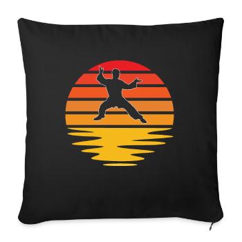Martial Arts Retro - Sofa pillowcase 17,3'' x 17,3'' (45 x 45 cm) - black - Front