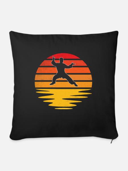 Kampfsport Retro - Sofakissenbezug 45 x 45 cm - Schwarz
