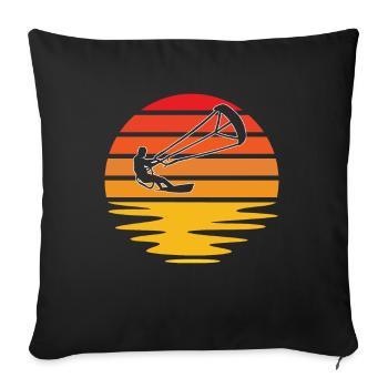 Kite Surfing Retro - Sofa pillowcase 17,3'' x 17,3'' (45 x 45 cm) - black - Front