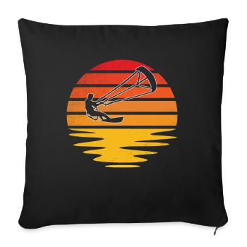 Kite Surf Retro - Sofa pillowcase 17,3'' x 17,3'' (45 x 45 cm) - black - Front