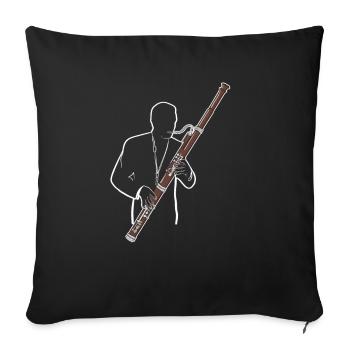 Bassoon Player Simple Drawing with a Colorful - Sofakissenbezug 45 x 45 cm - Schwarz - Vorne