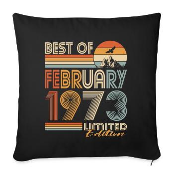 50. Geburtstag Jahrgang 1973 Best of 1973 - Sofakissenbezug 45 x 45 cm - Schwarz - Vorne