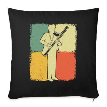 Bassoon Bassoon Bassoon Player Bassoonist - Sofa pillowcase 17,3'' x 17,3'' (45 x 45 cm) - black - Front