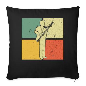 Bassoon Bassoon Bassoon Player Bassoonist - Sofa pillowcase 17,3'' x 17,3'' (45 x 45 cm) - black - Front