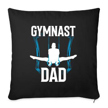 Gymnaste père gymnaste amoureux gymnastique gymnastique gymnastique - Housse de coussin décorative 45 x 45 cm - noir - Devant