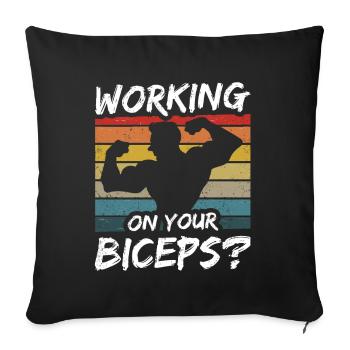 Travaillez sur vos boucles d’entraînement des muscles biceps - Housse de coussin décorative 45 x 45 cm - noir - Devant