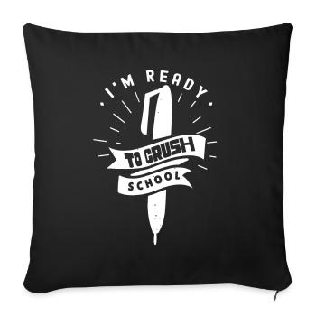 I am ready for the school day Teacher School - Sofa pillowcase 17,3'' x 17,3'' (45 x 45 cm) - black - Front