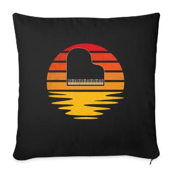 Piano Rétro - Housse de coussin décorative 45 x 45 cm - noir - Devant