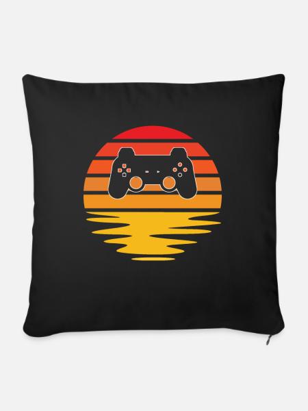 Gaming Retro - Sofakissenbezug 45 x 45 cm - Schwarz