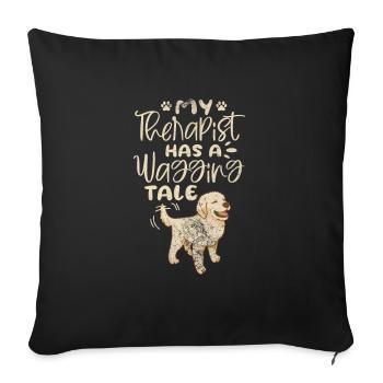 Golden Retrievers - Sofa pillowcase 17,3'' x 17,3'' (45 x 45 cm) - black - Front