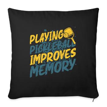 Pickleball Play Improves Memory Dink Player - Sofa pillowcase 17,3'' x 17,3'' (45 x 45 cm) - black - Front