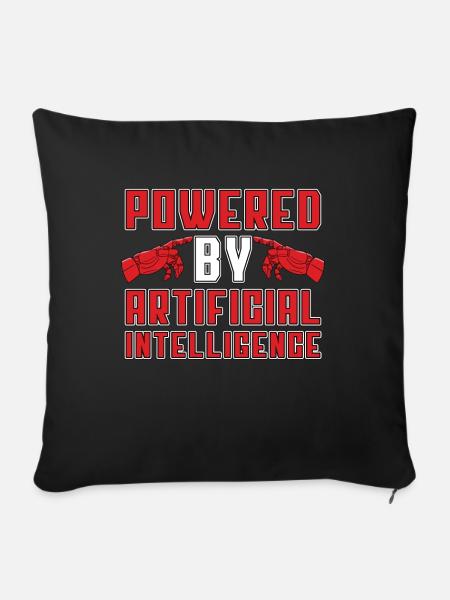 Artificial Intelligence Powered By Artificial - Sofakissenbezug 45 x 45 cm - Schwarz