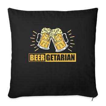 Brassage de bière Beergetarian Home Brewer Brasseur de bière - Housse de coussin décorative 45 x 45 cm - noir - Devant