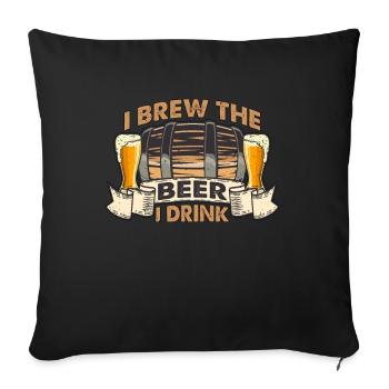 Brassage de bière Je brasse la bière I brasseur de bière artisanal - Housse de coussin décorative 45 x 45 cm - noir - Devant