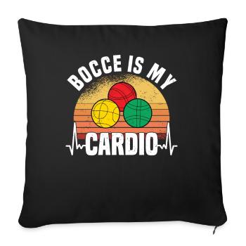 Boccia Petanque Boule Boccia Player Lyonnais - Sofa pillowcase 17,3'' x 17,3'' (45 x 45 cm) - black - Front