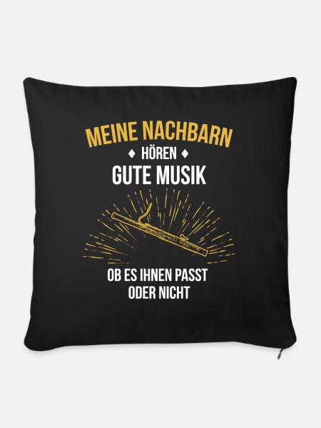 Fagott Fagottspieler Fagottist - Sofakissenbezug 45 x 45 cm - Schwarz