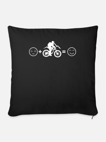 VTT VTT E-Bike - Housse de coussin décorative 45 x 45 cm - noir