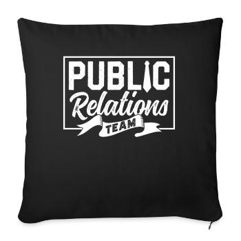 Team Öffentlichkeitsarbeit Public Relations PR Job - Sofa pillowcase 17,3'' x 17,3'' (45 x 45 cm) - black - Front