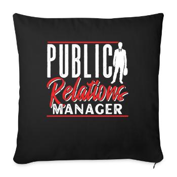 Public Relations Manager PR Job Profession - Sofa pillowcase 17,3'' x 17,3'' (45 x 45 cm) - black - Front