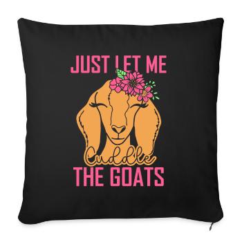 Let me just pet the goats goat animal - Sofa pillowcase 17,3'' x 17,3'' (45 x 45 cm) - black - Front