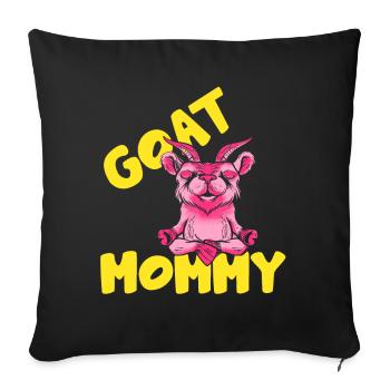 Chèvres Maman Chèvre Animal Domestique Chèvres Amoureux - Housse de coussin décorative 45 x 45 cm - noir - Devant