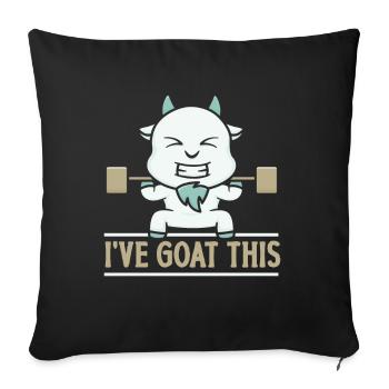 J’ai Goat This Gym Weightlifting Gym Animal - Housse de coussin décorative 45 x 45 cm - noir - Devant