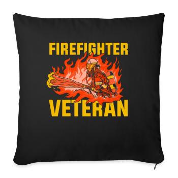 Pompier vétéran Retraite Brigade de pompiers - Housse de coussin décorative 45 x 45 cm - noir - Devant