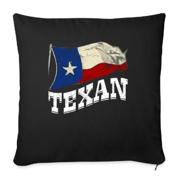 Texan Sayings Texas Pride - Sofa pillowcase 17,3'' x 17,3'' (45 x 45 cm) - black - Front