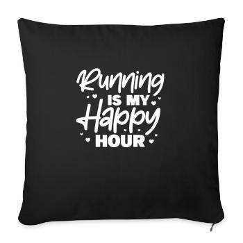 Run - Sofa pillowcase 17,3'' x 17,3'' (45 x 45 cm) - black - Front