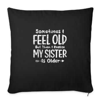 Big Sister Brother Siblings Gift - Sofa pillowcase 17,3'' x 17,3'' (45 x 45 cm) - black - Front