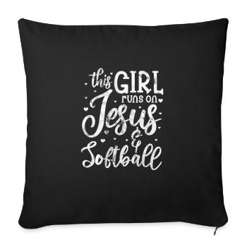 Softball Jésus - Housse de coussin décorative 45 x 45 cm - noir - Devant
