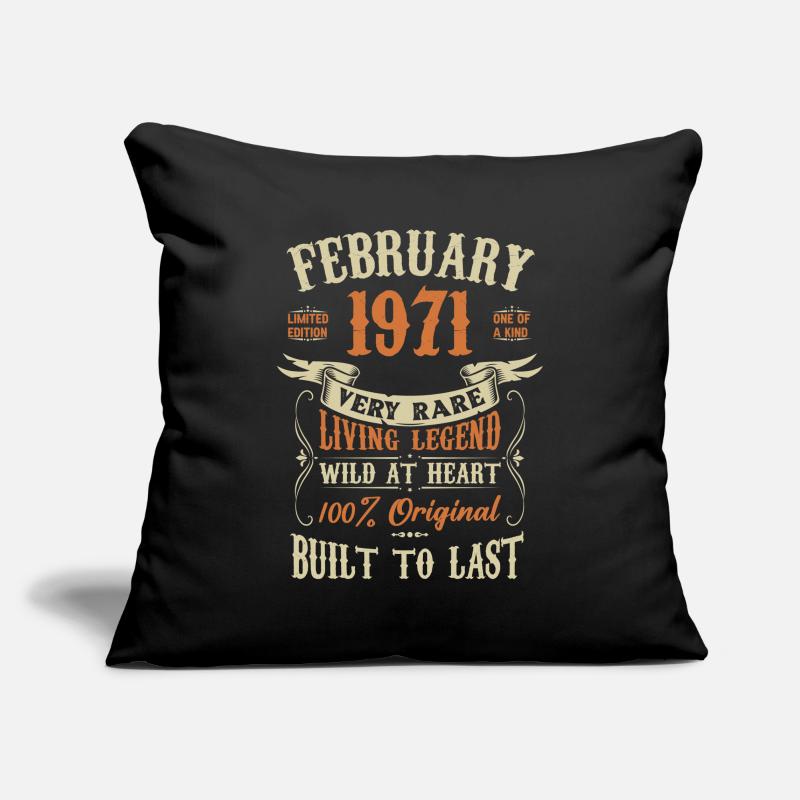 Februar 1971 Geburtstagsgeschenk Sofakissenbezug 45 x 45 cm