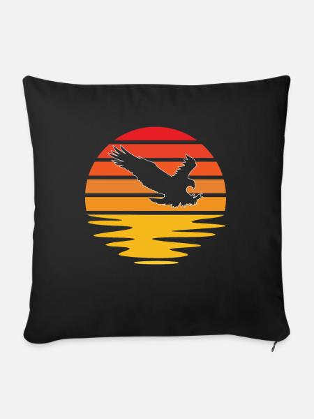 Adler Retro - Sofakissenbezug 45 x 45 cm - Schwarz