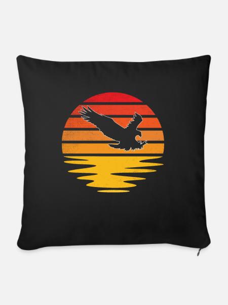 Adler Retro - Sofakissenbezug 45 x 45 cm - Schwarz