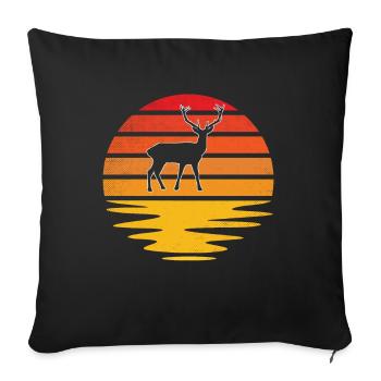 Hirsch Rétro - Housse de coussin décorative 45 x 45 cm - noir - Devant