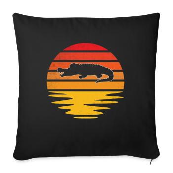 Krokodil Retro - Sofakissenbezug 45 x 45 cm - Schwarz - Vorne